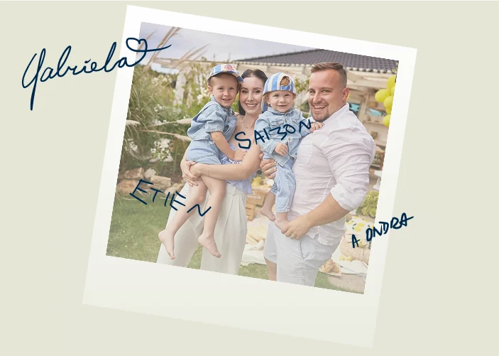Gabriela s rodinou – Etien, Saimon a Ondra